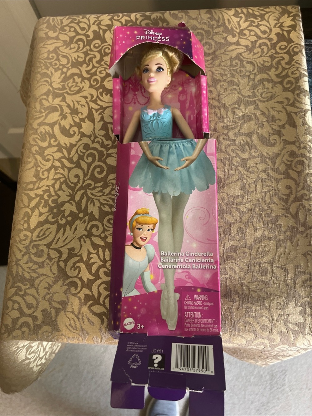 Disney Princess Ballerina Cinderella Doll Removable Skirt Painted-on Bodice